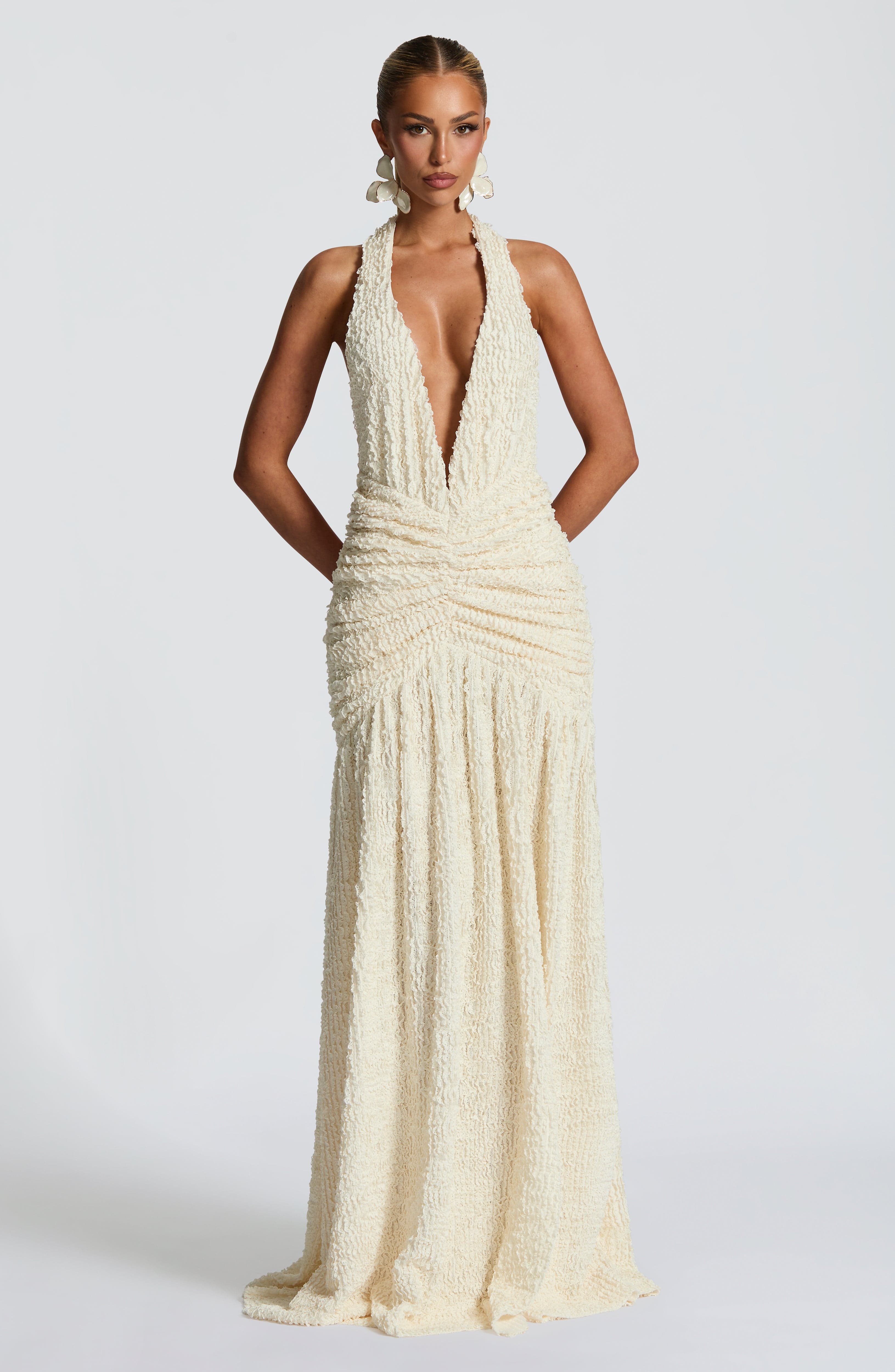 Minerva Maxi Dress - Ivory Dress Babyboo Fashion Premium Exclusive Design