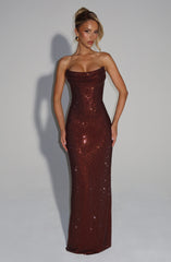 Mirabella Maxi Dress - Plum Brown Dress Babyboo Fashion Premium Exclusive Design
