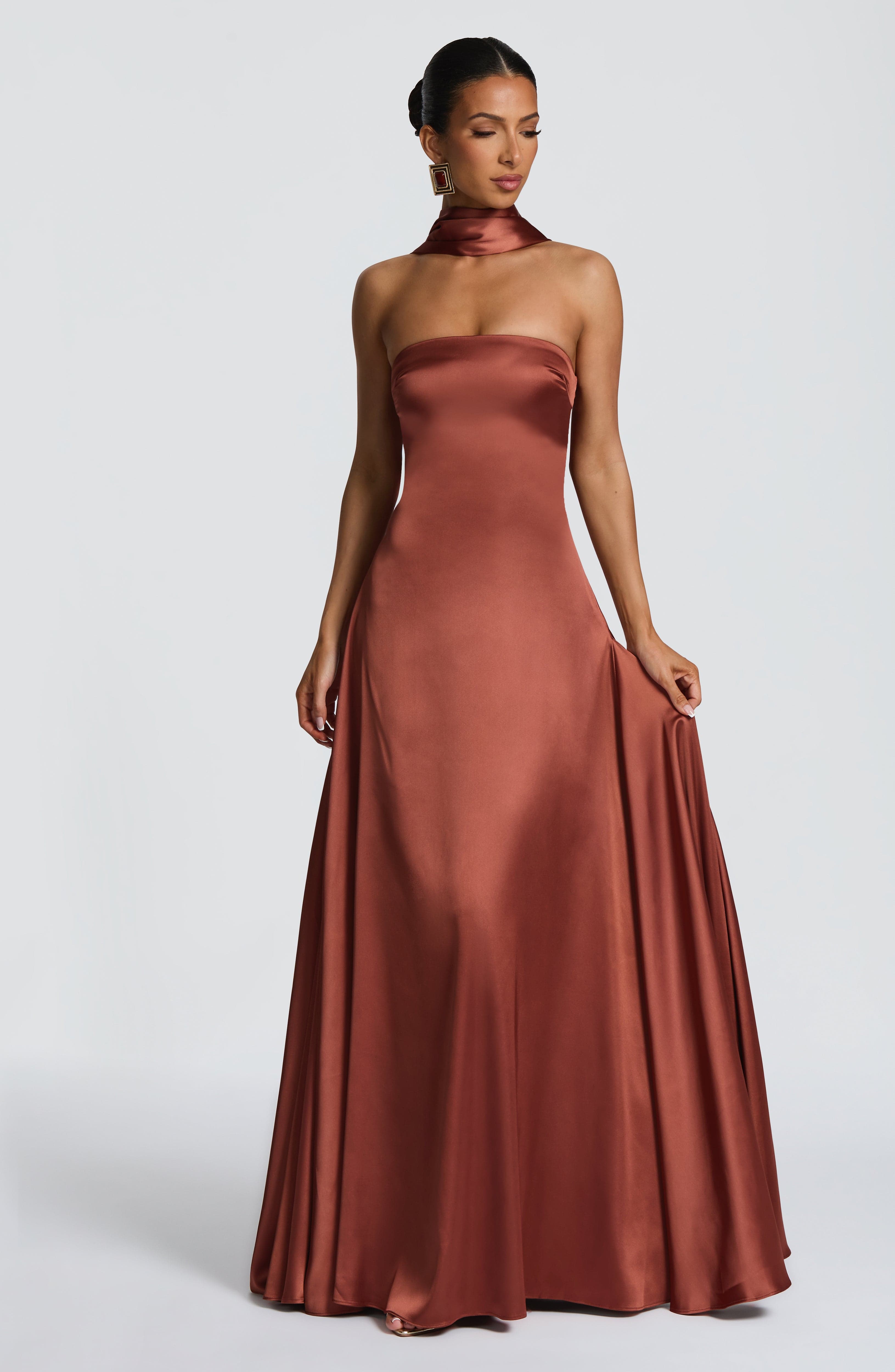 Morven Maxi Dress - Rust Dress Babyboo Fashion Premium Exclusive Design