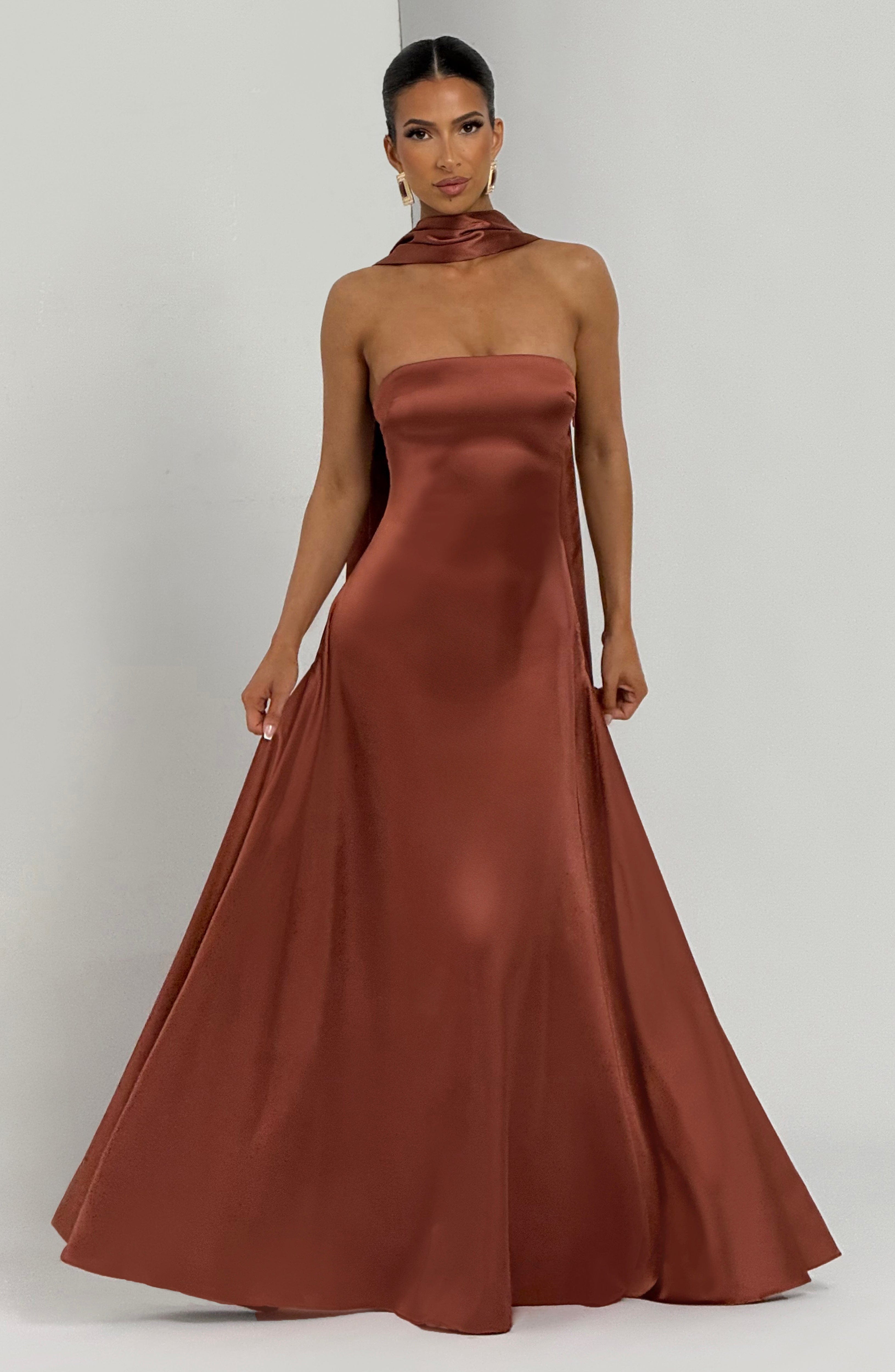 Morven Maxi Dress - Rust Dress Babyboo Fashion Premium Exclusive Design
