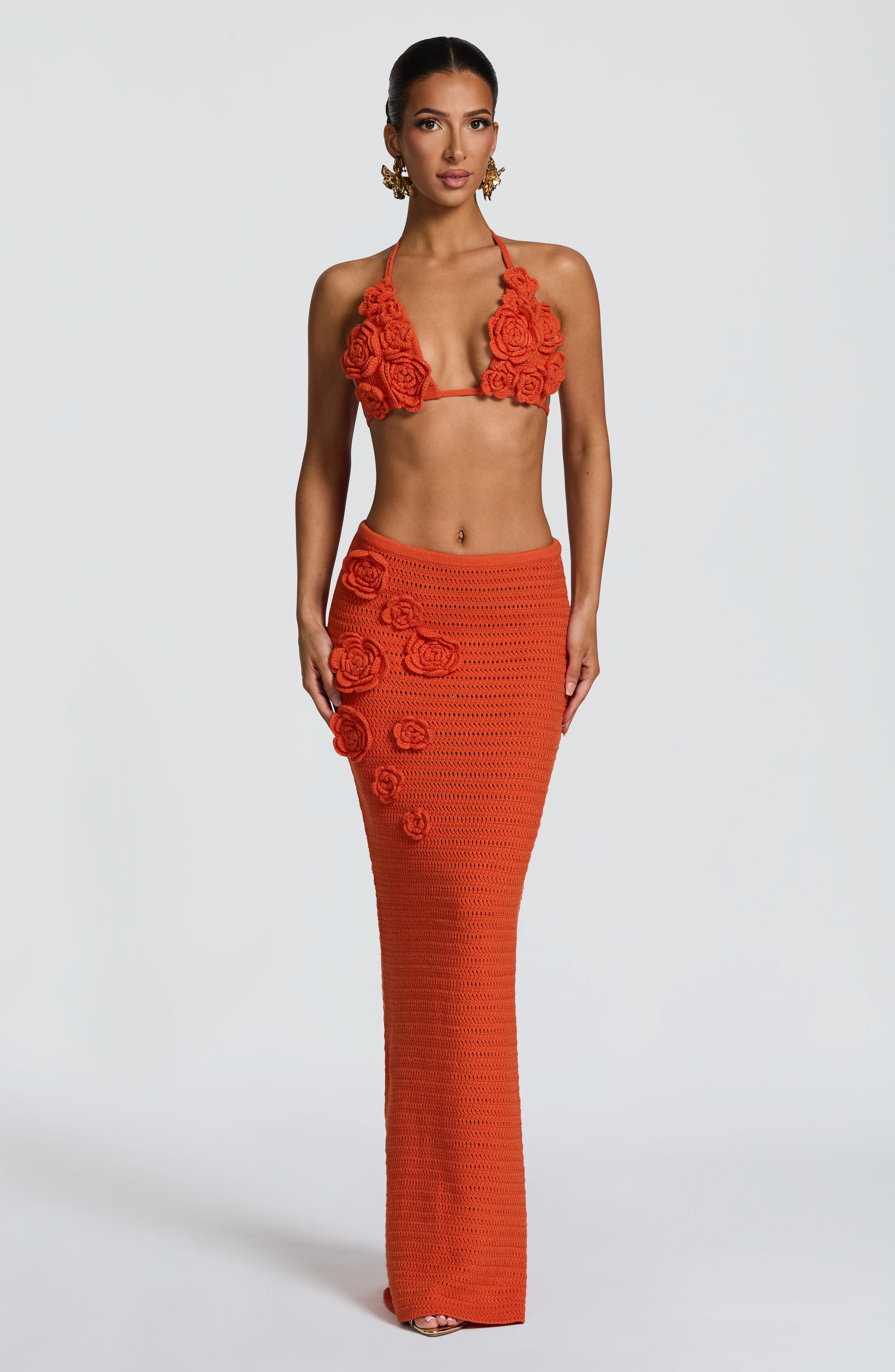 Nerida Maxi Skirt - Orange Skirt Babyboo Fashion Premium Exclusive Design
