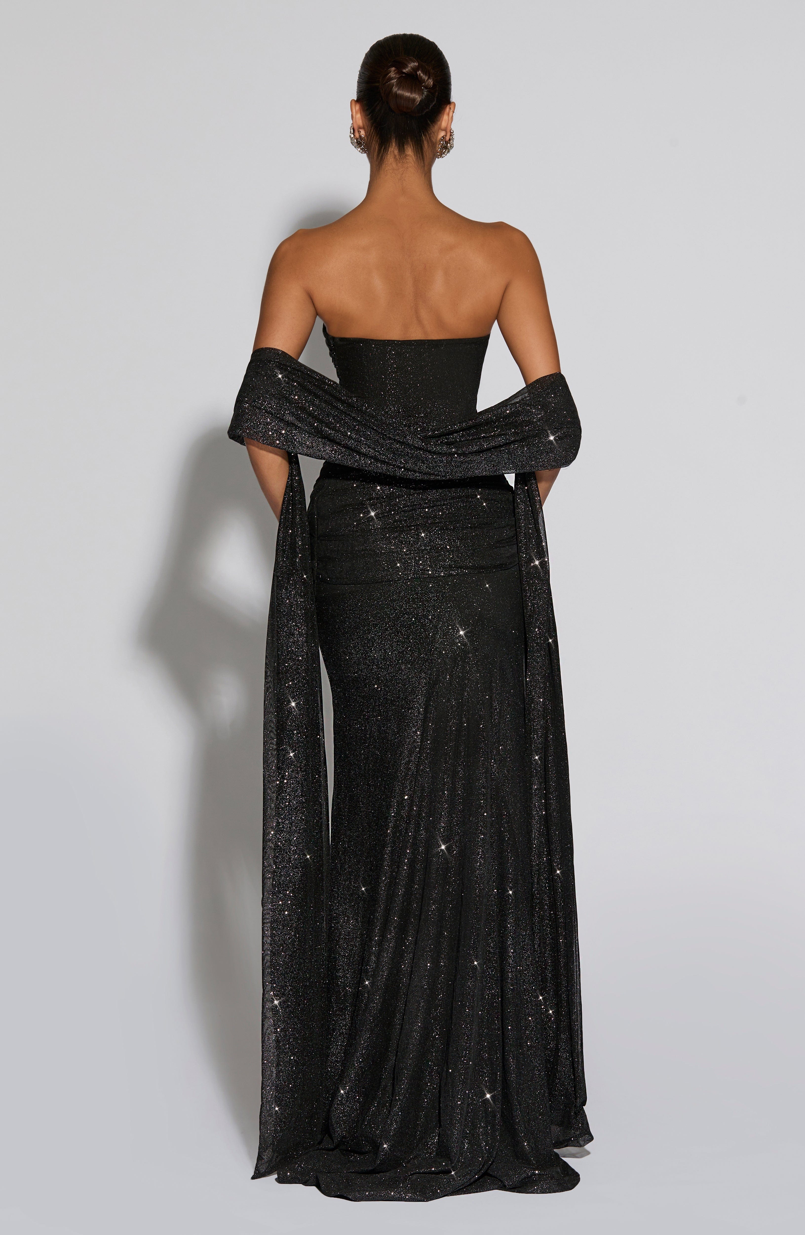 Paula Maxi Dress - Black Sparkle Dress Babyboo Fashion Premium Exclusive Design