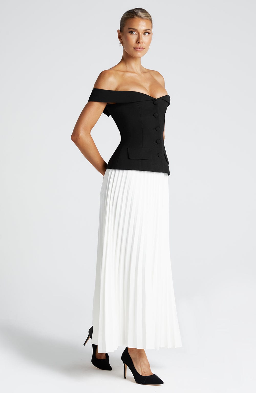 Penny Midi Skirt - Ivory Skirt Babyboo Fashion Premium Exclusive Design