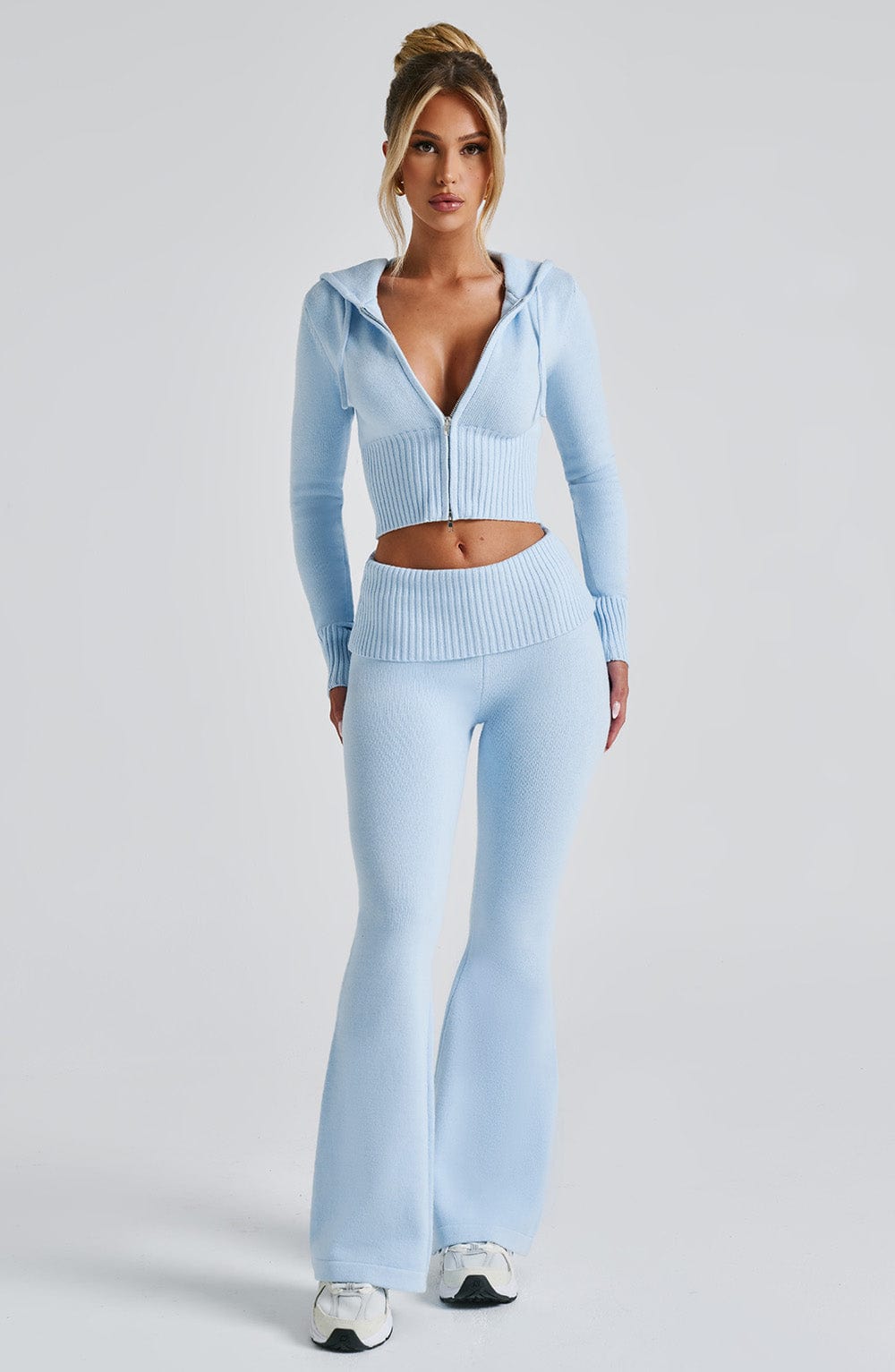 Portia Knit Hoodie - Baby Blue Tops Babyboo Fashion Premium Exclusive Design