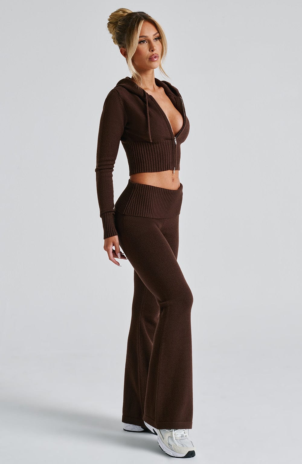 Portia Knit Hoodie - Chocolate Tops Babyboo Fashion Premium Exclusive Design