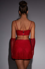 Posie Mini Skirt - Red Sparkle Skirt Babyboo Fashion Premium Exclusive Design