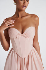 Prim Midi Dress - Soft Peach Dress Babyboo Fashion Premium Exclusive Design