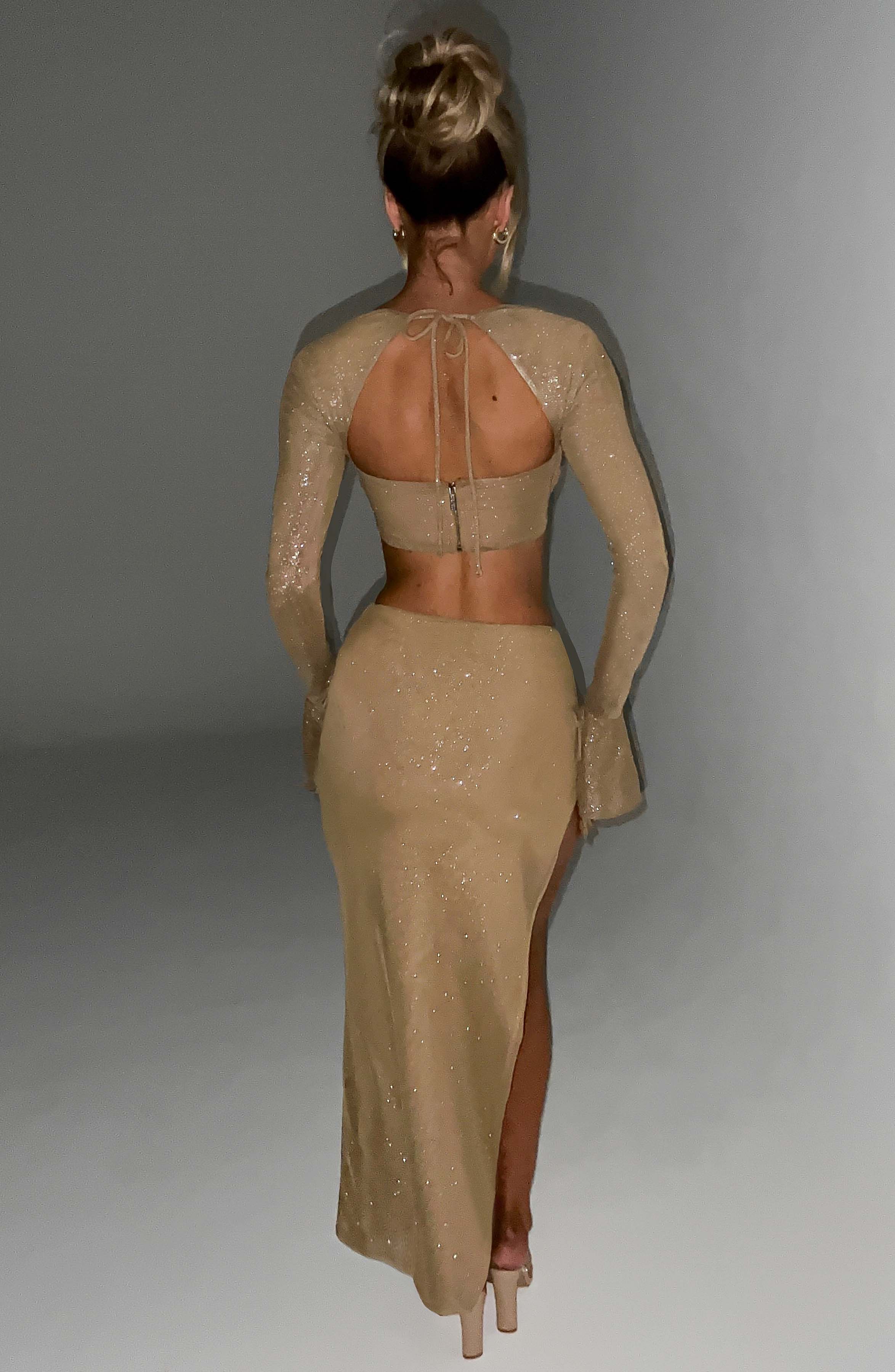 Priscilla Top - Gold Sparkle Tops Babyboo Fashion Premium Exclusive Design