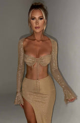 Priscilla Top - Gold Sparkle Tops Babyboo Fashion Premium Exclusive Design