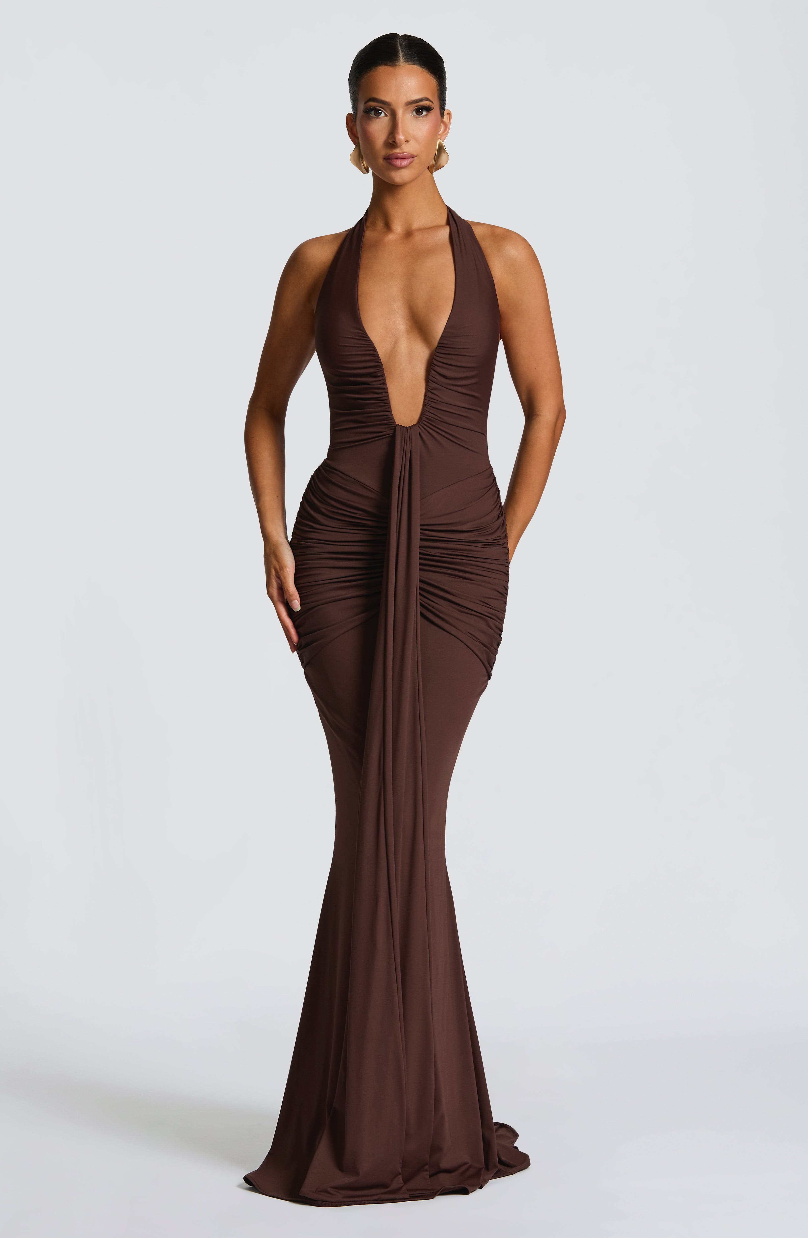 Rosetta Maxi Dress - Plum Brown Dress Babyboo Fashion Premium Exclusive Design