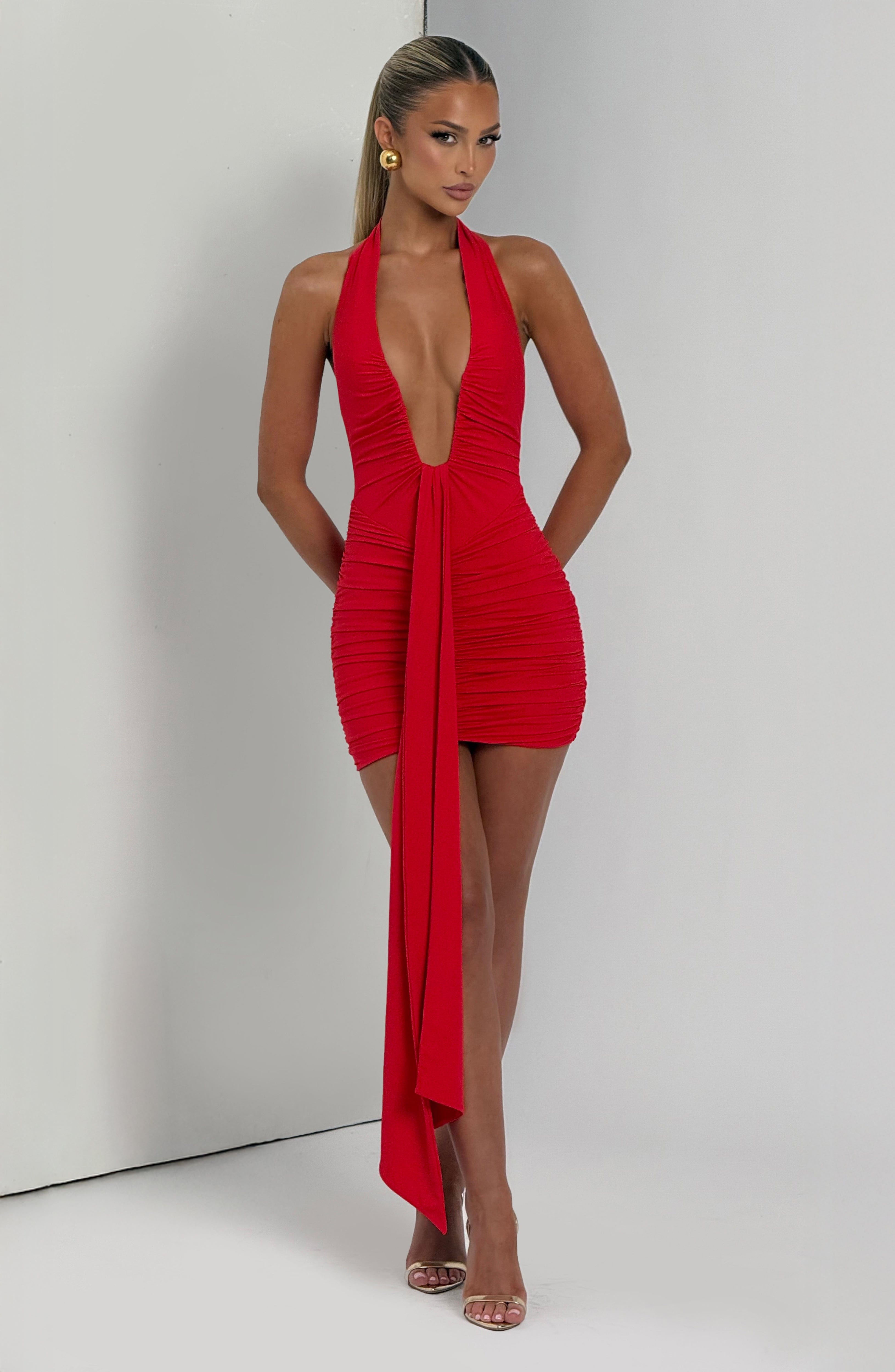 Rosetta Mini Dress - Red Dress Babyboo Fashion Premium Exclusive Design