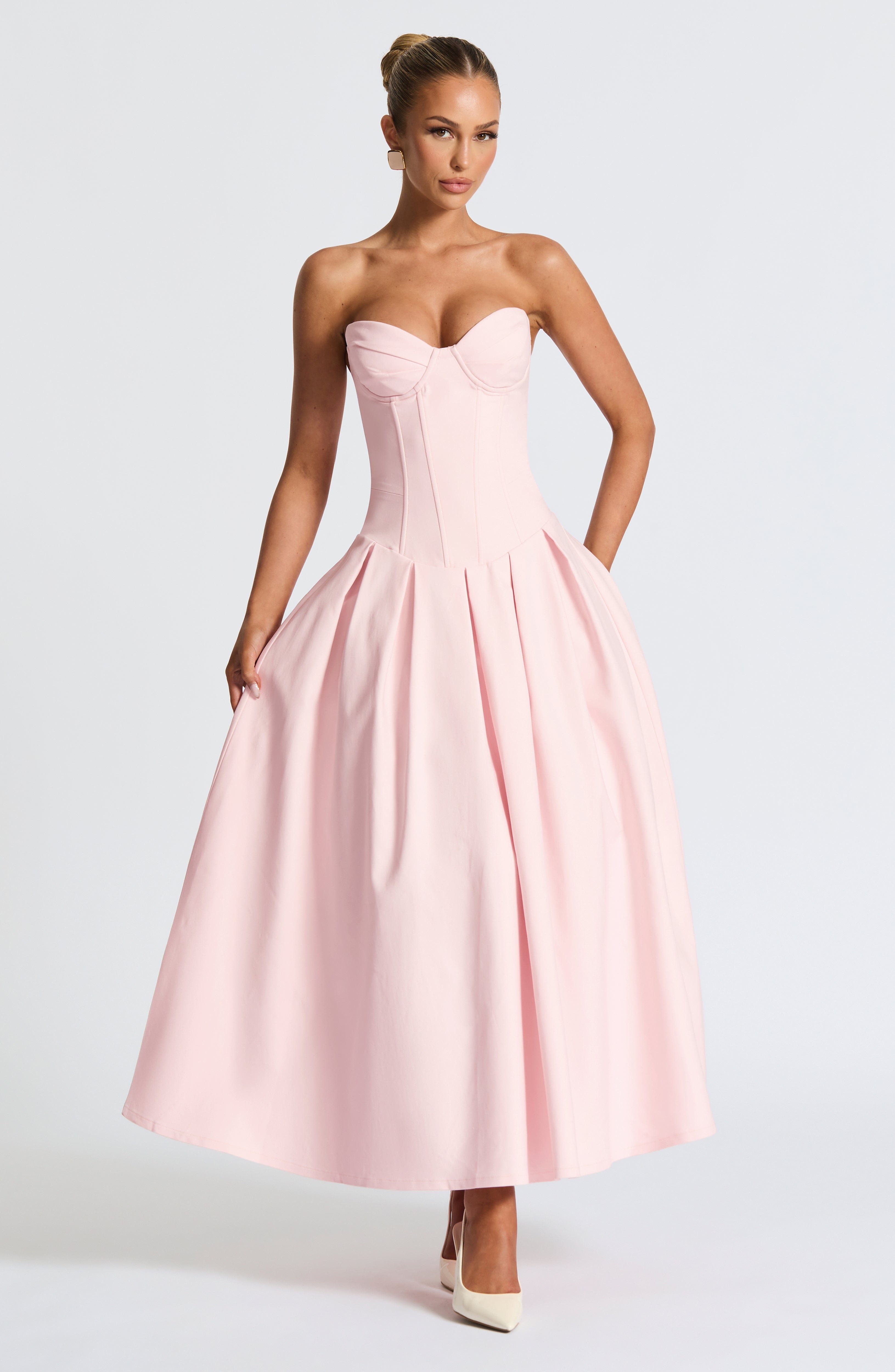 Salma Midi Dress - Blush Dress Babyboo Fashion Premium Exclusive Design