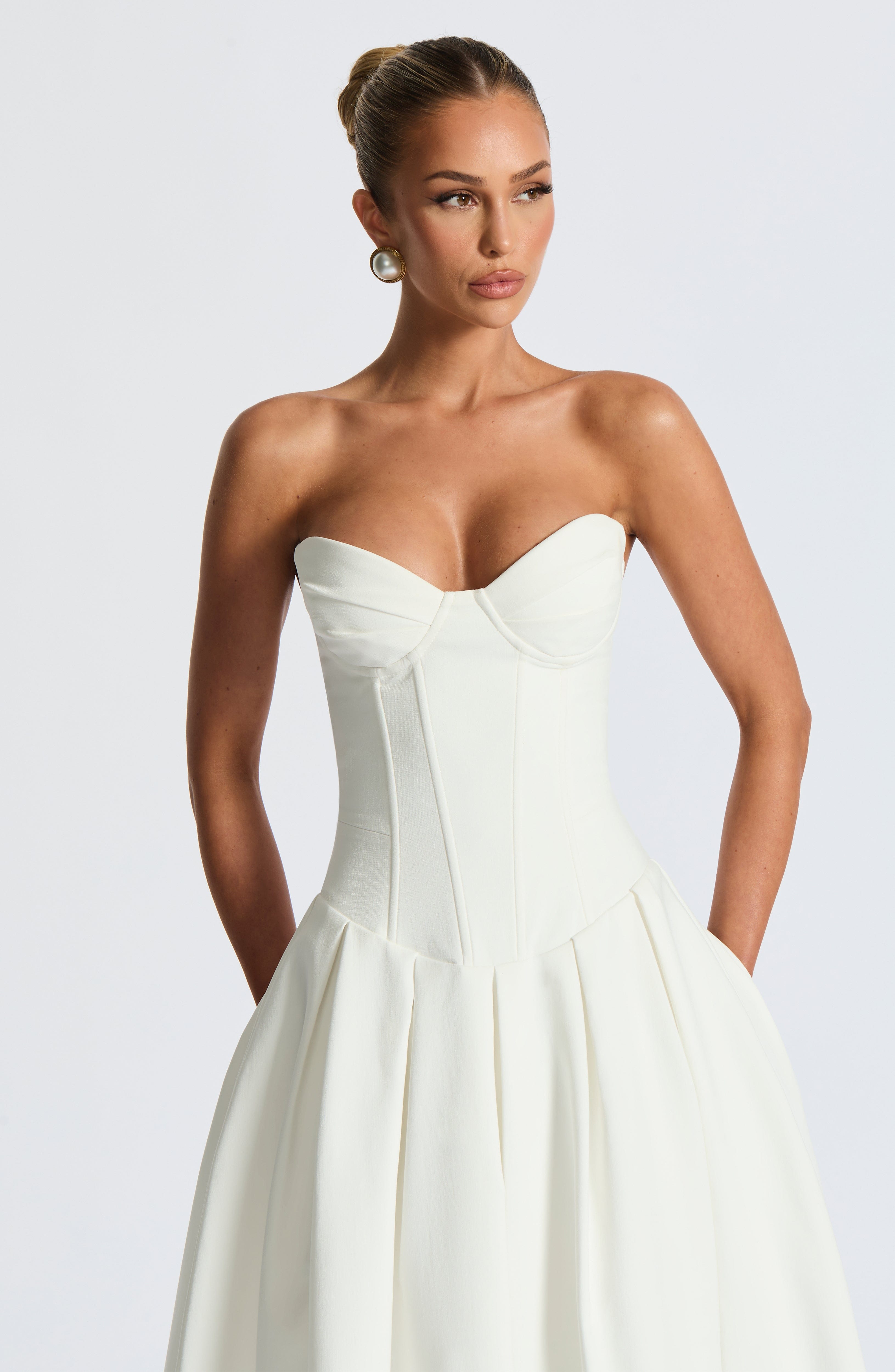 Salma Midi Dress - Ivory Dress Babyboo Fashion Premium Exclusive Design