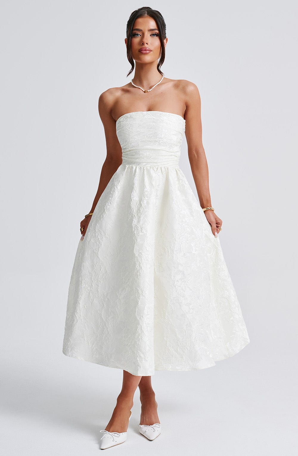 Saoirse Midi Dress - Ivory Dress Babyboo Fashion Premium Exclusive Design