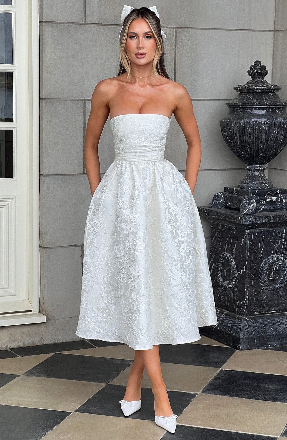 Saoirse Midi Dress - Ivory Dress XS Babyboo Fashion Premium Exclusive Design