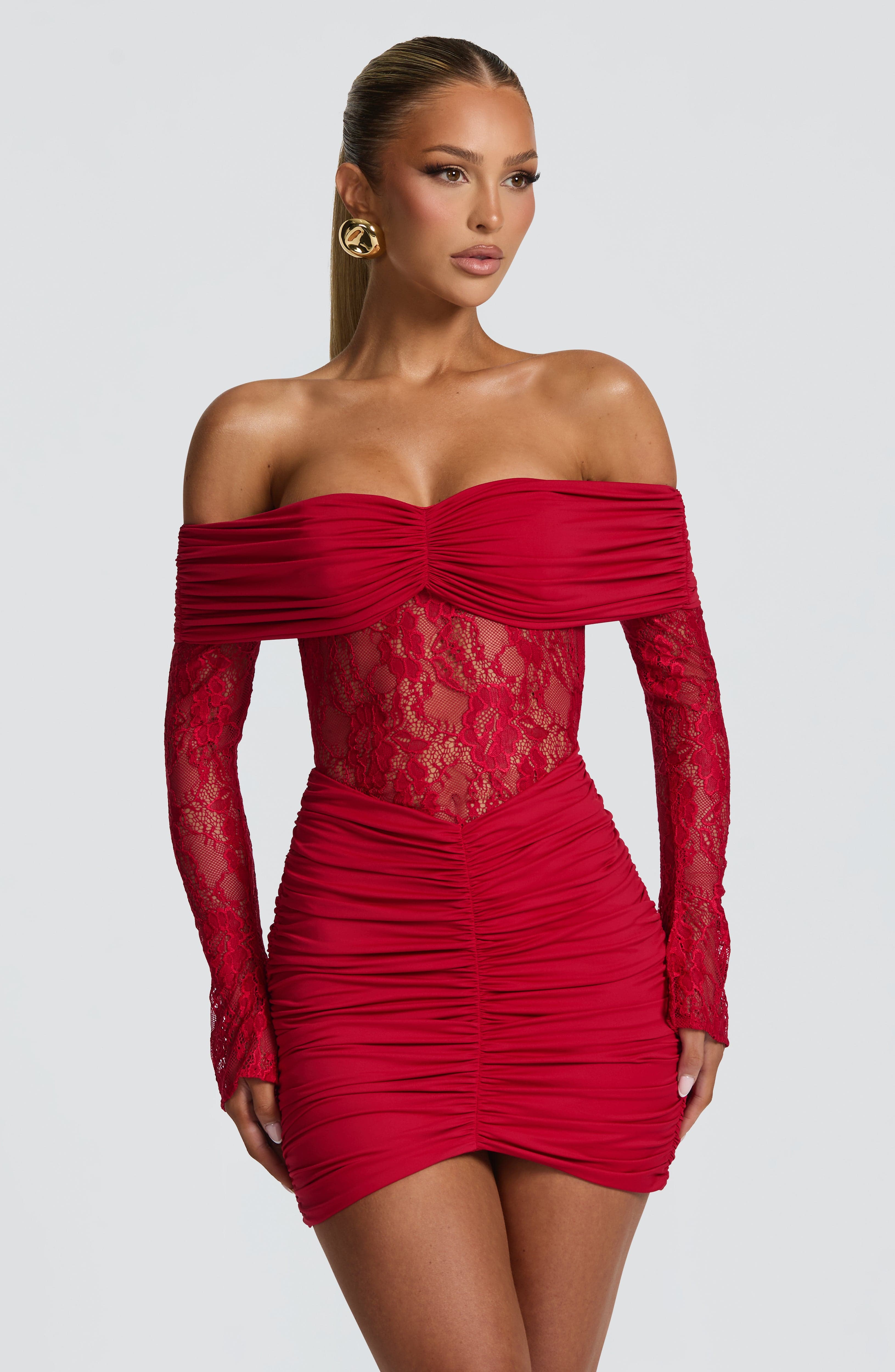 Sauline Mini Dress - Red Dress Babyboo Fashion Premium Exclusive Design