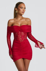 Sauline Mini Dress - Red Dress Babyboo Fashion Premium Exclusive Design