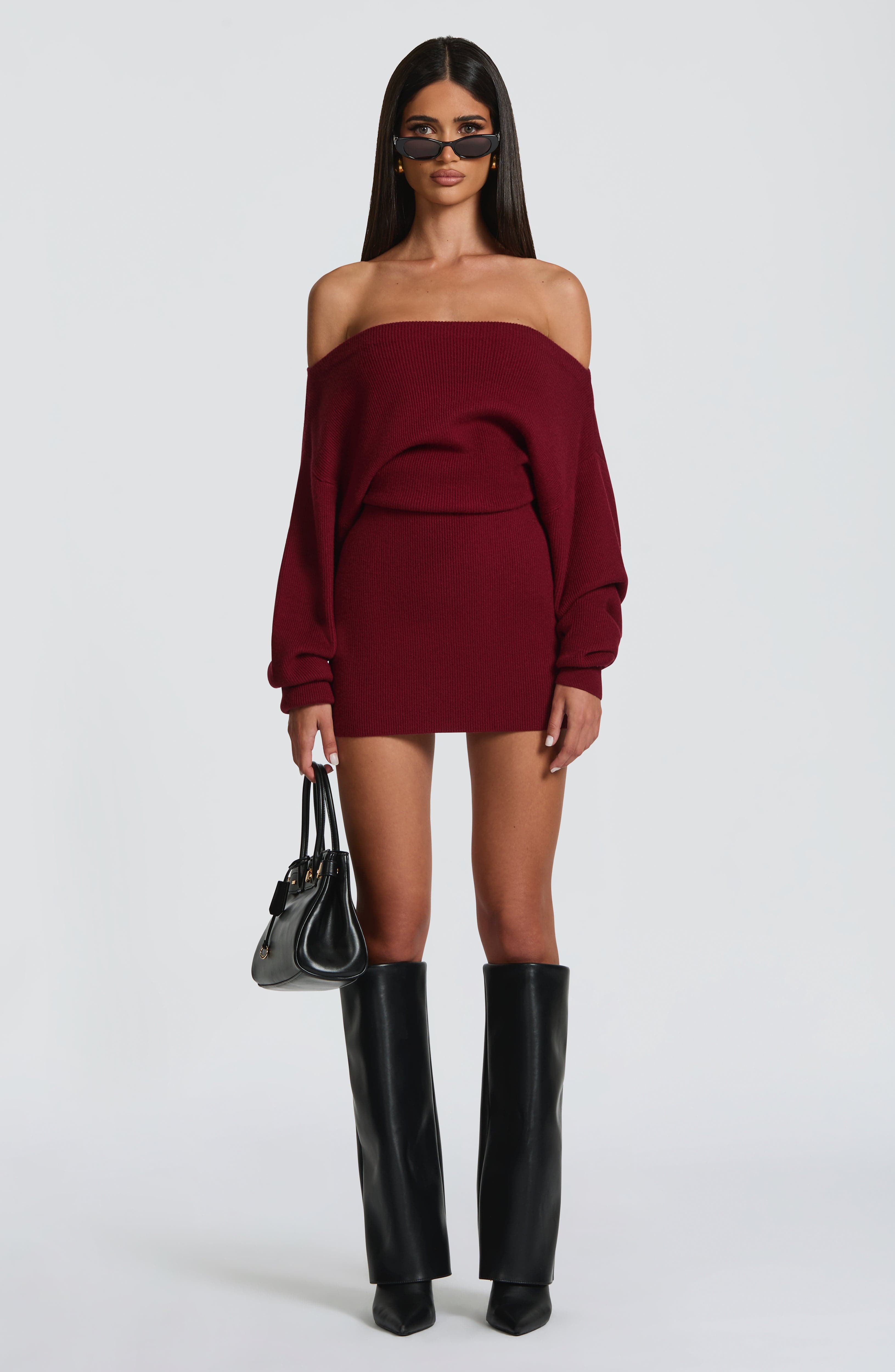 Sawyer Mini Dress - Burgundy Dress Babyboo Fashion Premium Exclusive Design