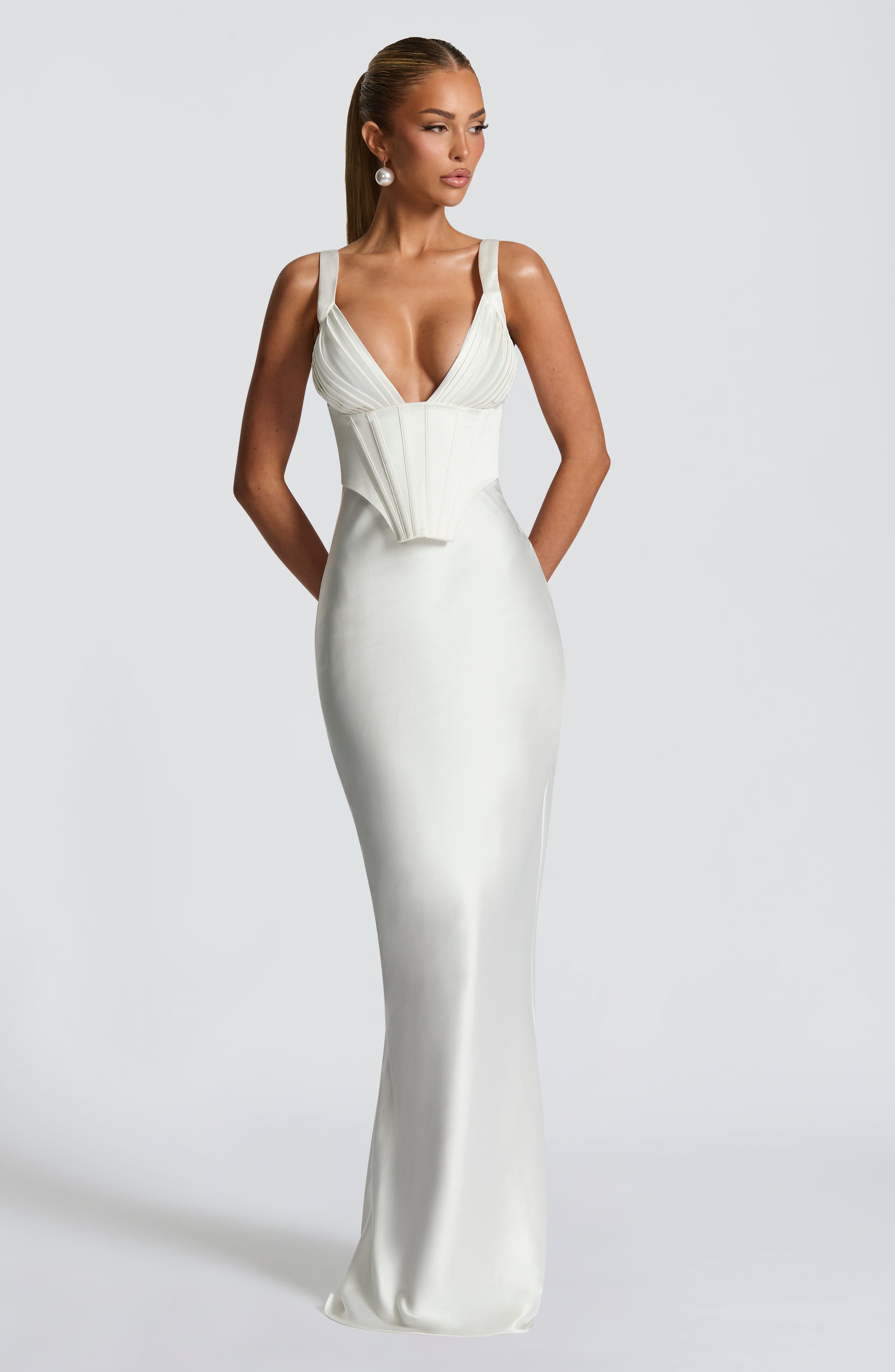 Shae Maxi Dress - Ivory Dress Babyboo Fashion Premium Exclusive Design