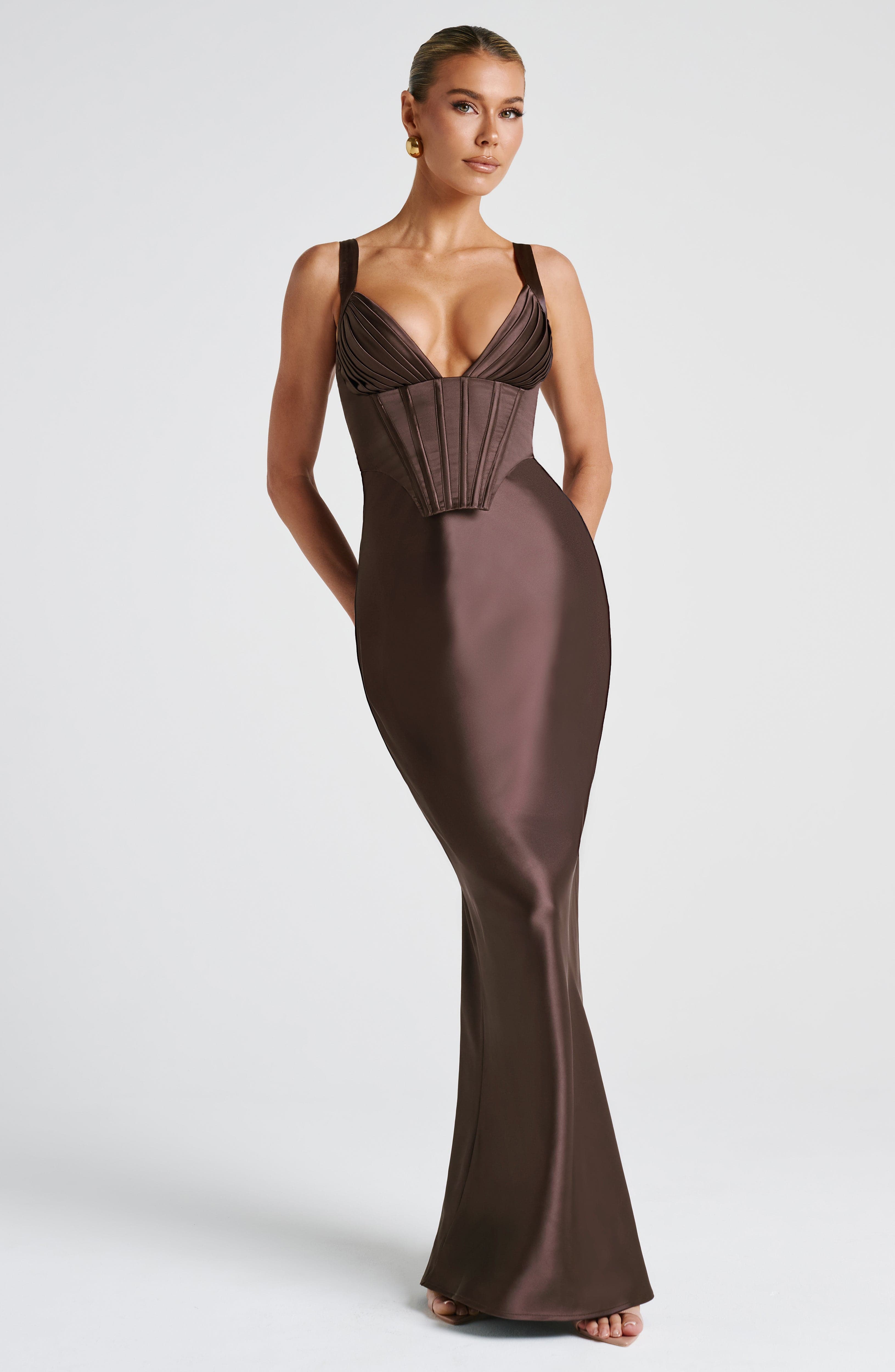 Shae Maxi Dress - Plum Brown Dress Babyboo Fashion Premium Exclusive Design