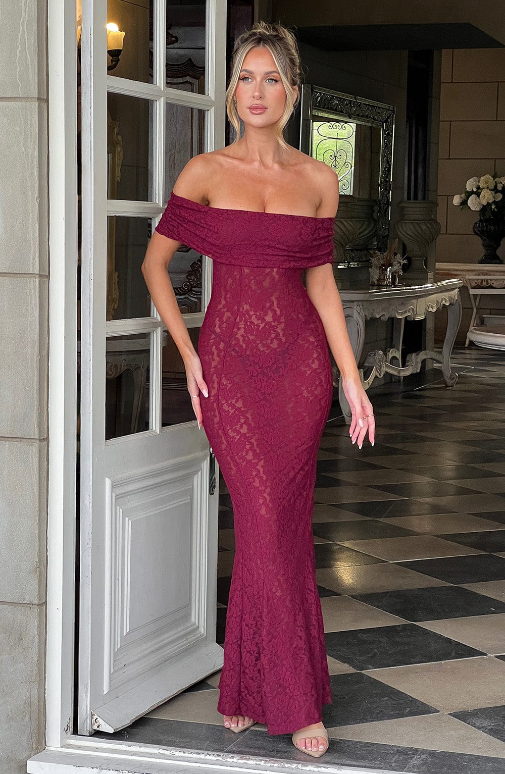 Stephanie Maxi Dress - Burgundy Dress Babyboo Fashion Premium Exclusive Design