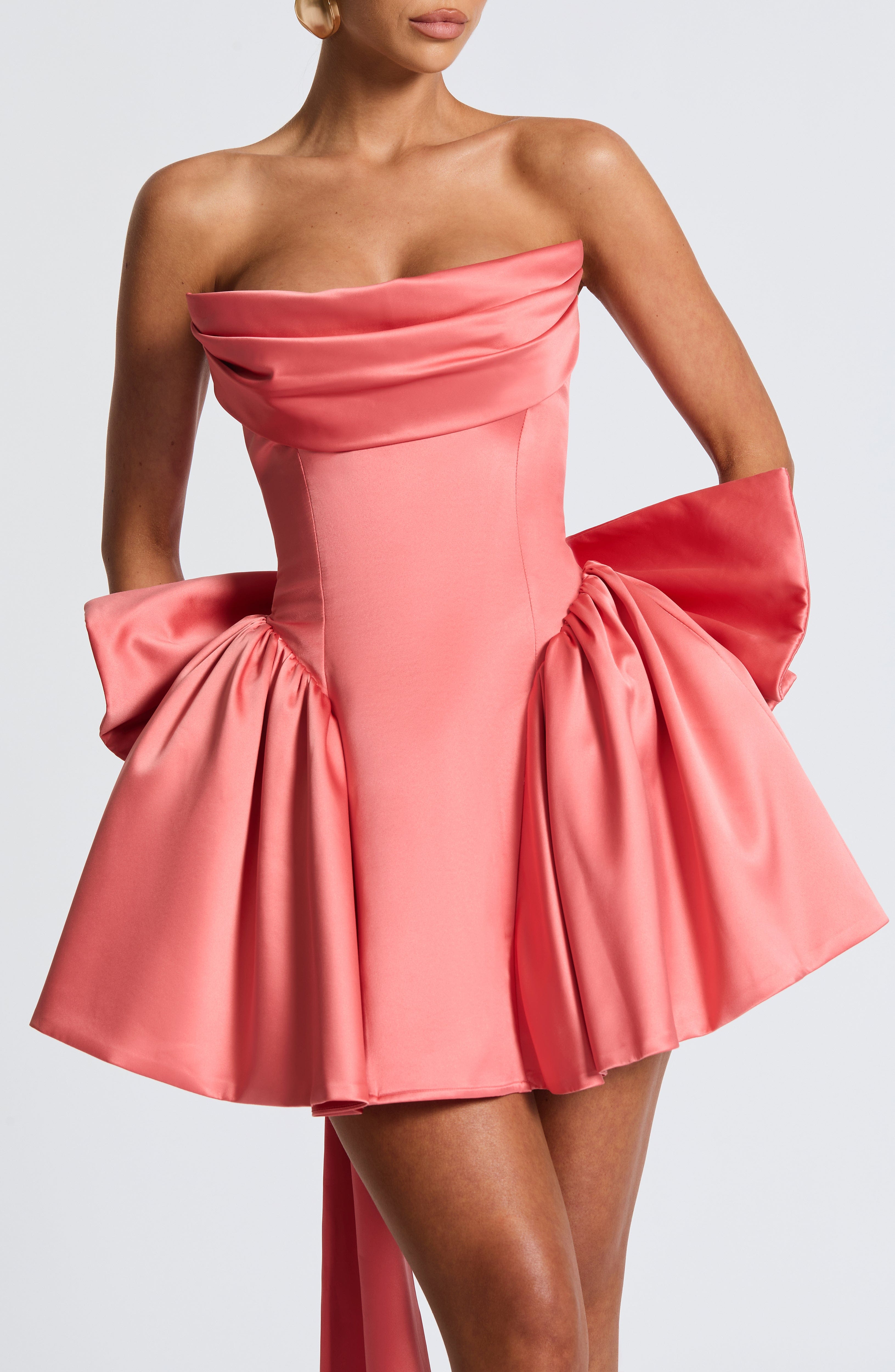 Trinity Mini Dress - Coral Pink Dress Babyboo Fashion Premium Exclusive Design