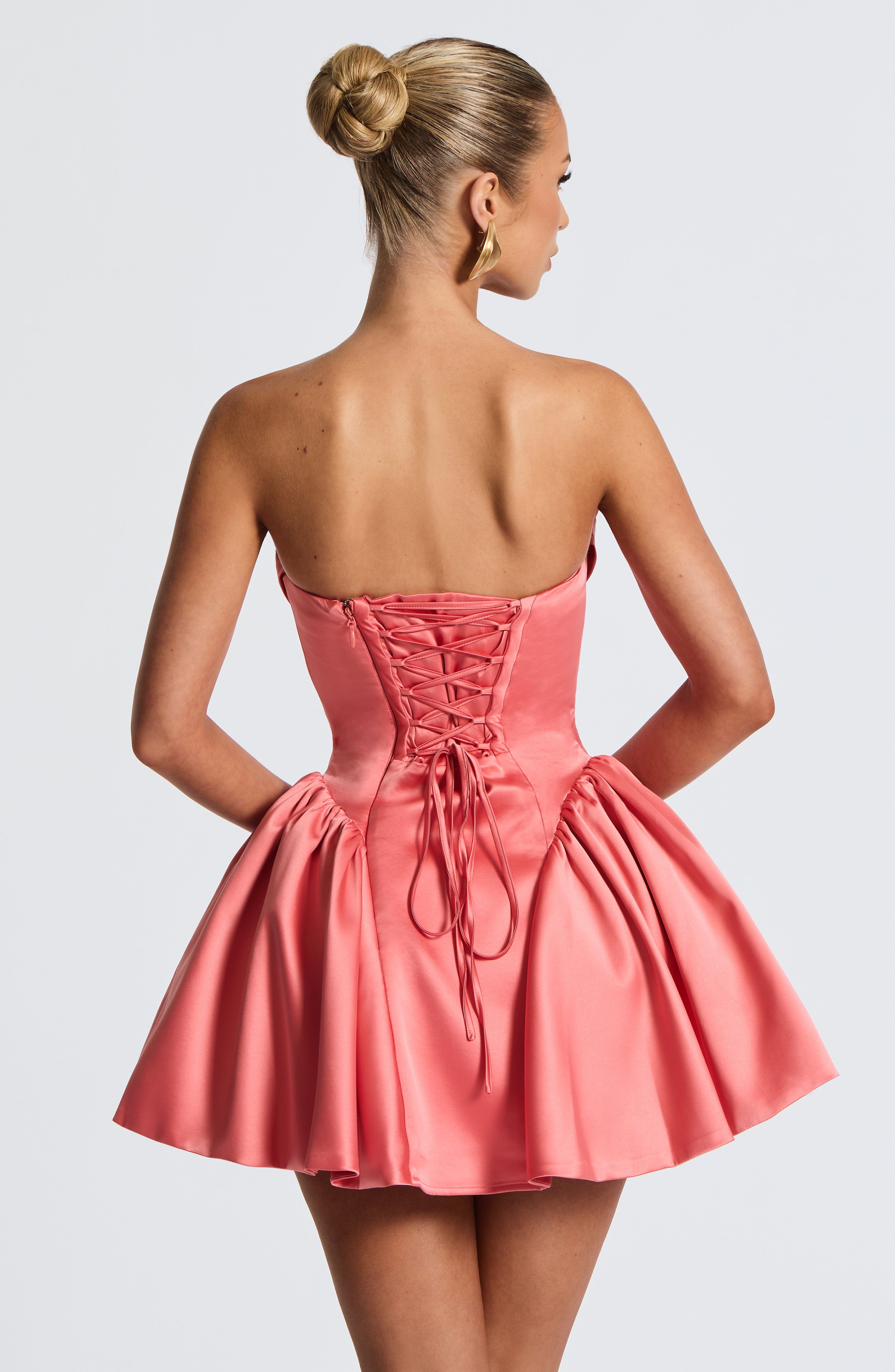 Trinity Mini Dress - Coral Pink Dress Babyboo Fashion Premium Exclusive Design