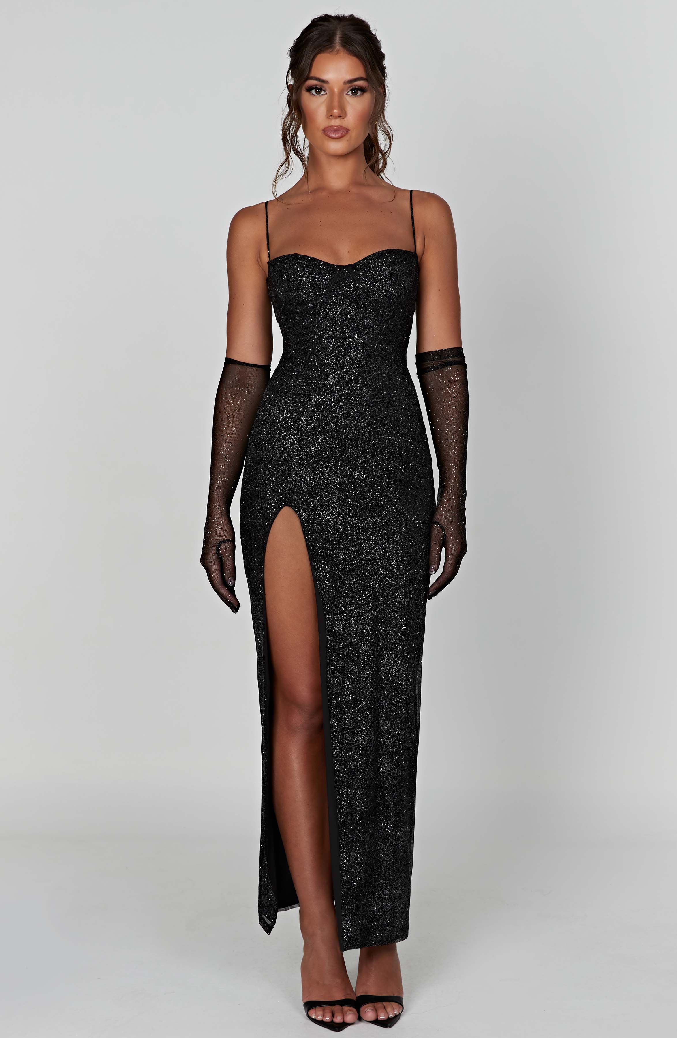 Trixie Maxi Dress - Black Sparkle Dress Babyboo Fashion Premium Exclusive Design