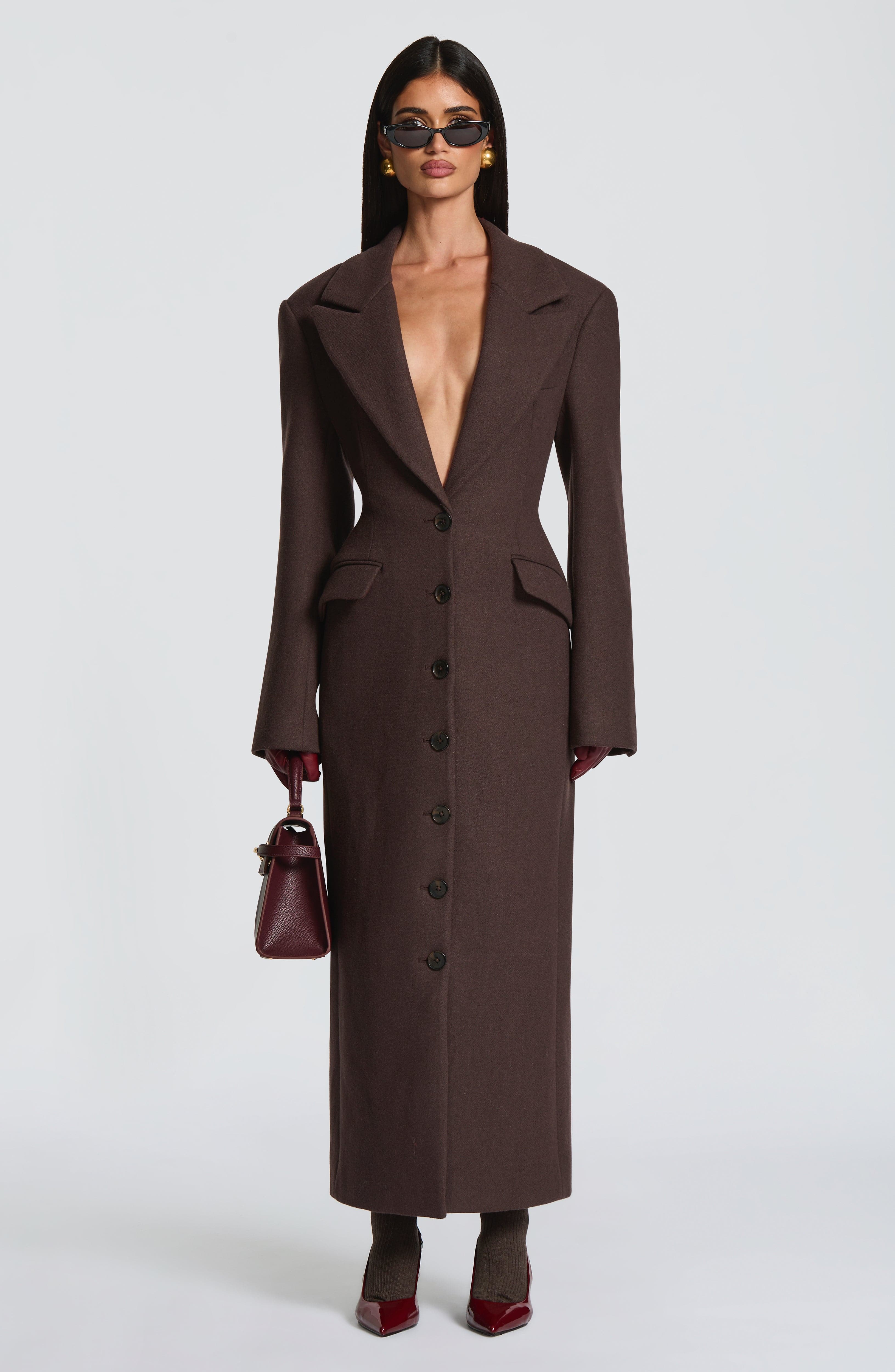 Ursula Coat - Plum Brown Jacket XS Babyboo Fashion Premium Exclusive Design