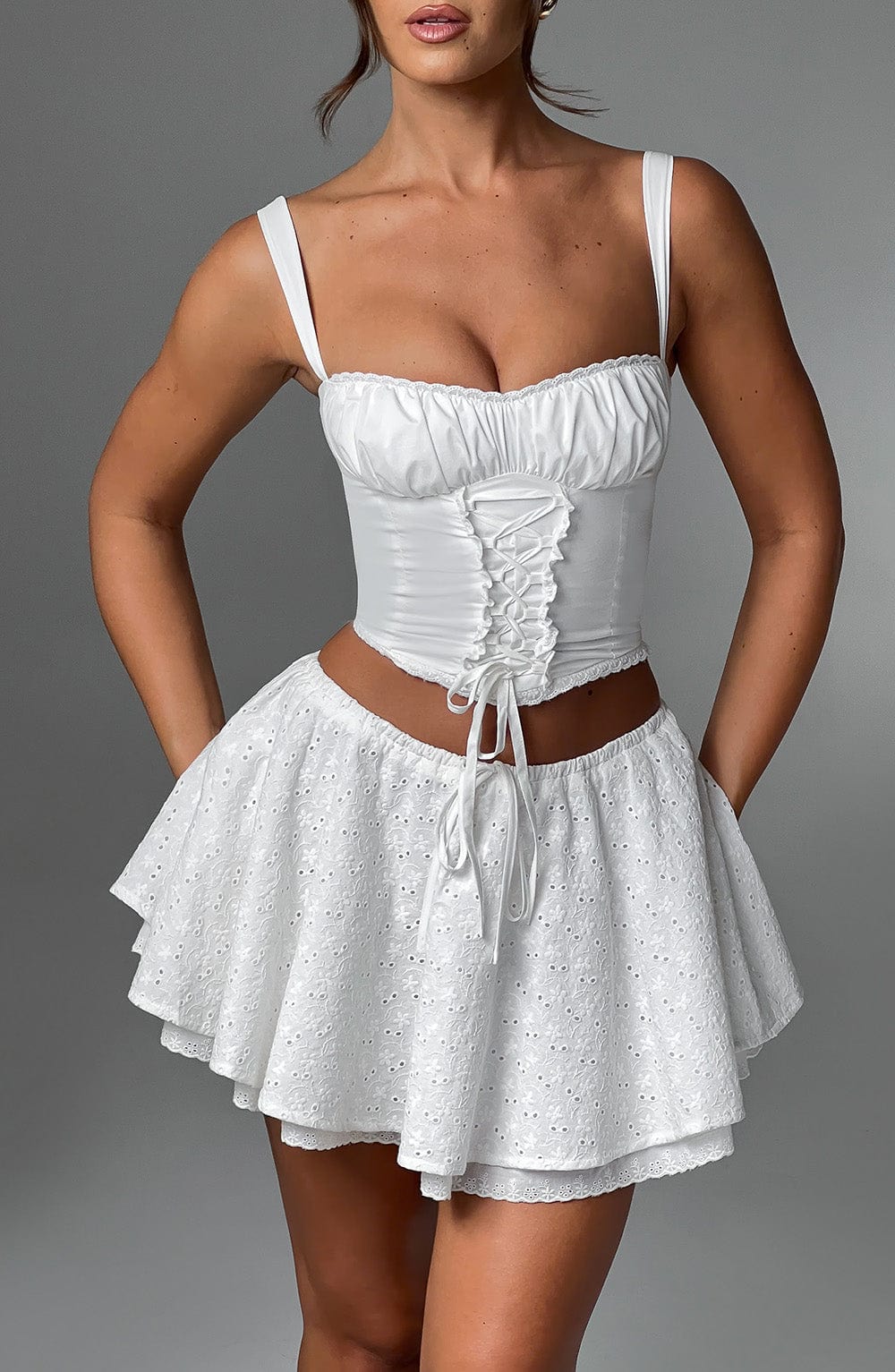 Winnie Mini Skirt - Ivory Skirt Babyboo Fashion Premium Exclusive Design