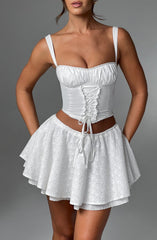 Winnie Mini Skirt - Ivory Skirt Babyboo Fashion Premium Exclusive Design