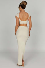 Yazmin Maxi Skirt - Cream Skirt Babyboo Fashion Premium Exclusive Design
